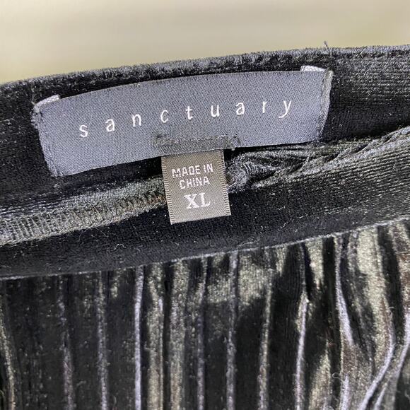 NEW Sanctuary black velvet pleated skirt - Picture 3 of 7